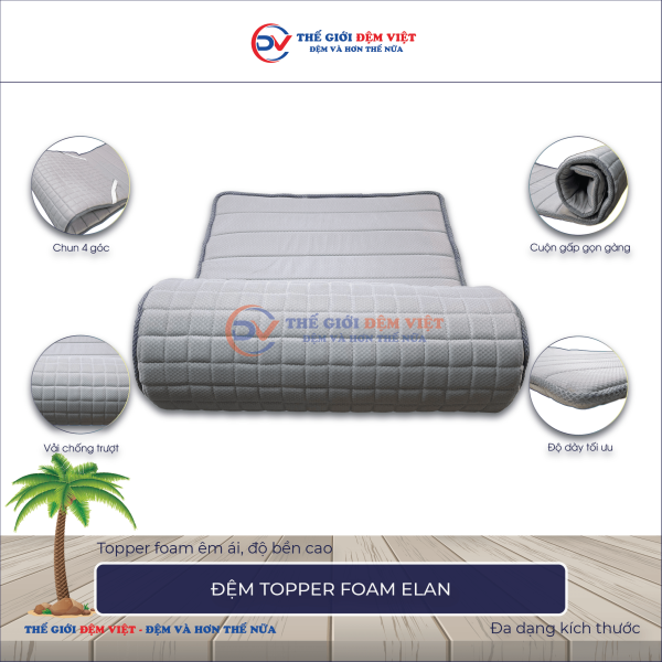 Đệm topper foam Elan